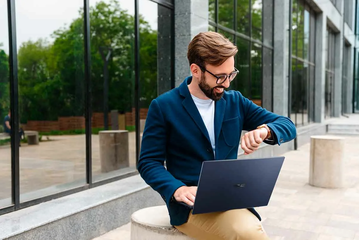 Professional working on a laptop