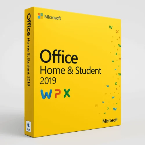 Complete Microsoft Office Home & Student 2019 (Mac) product box; illustration only, licence delivered digitally